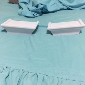 (2) White small floating shelves